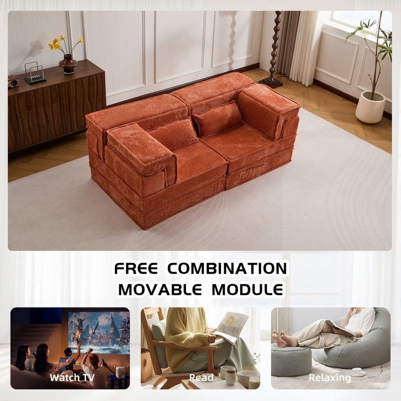 Compression Sofa,DIY Boneless Modular Sectional Sofa(Modern Oversized Loveseat,O gallery