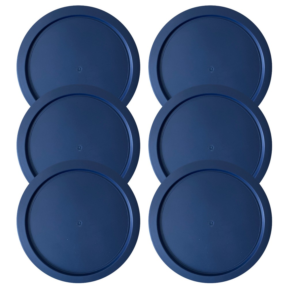 6 Replacement Lids Covers for Pyrex 2-Cup Glass Containers, 5-Inch 7200-PC NAVY