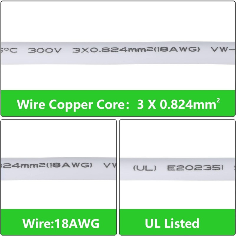 10-Pack UL-LP Certification T5 T8 LED Lamp Connecting Wire 9.5FT/2M gallery