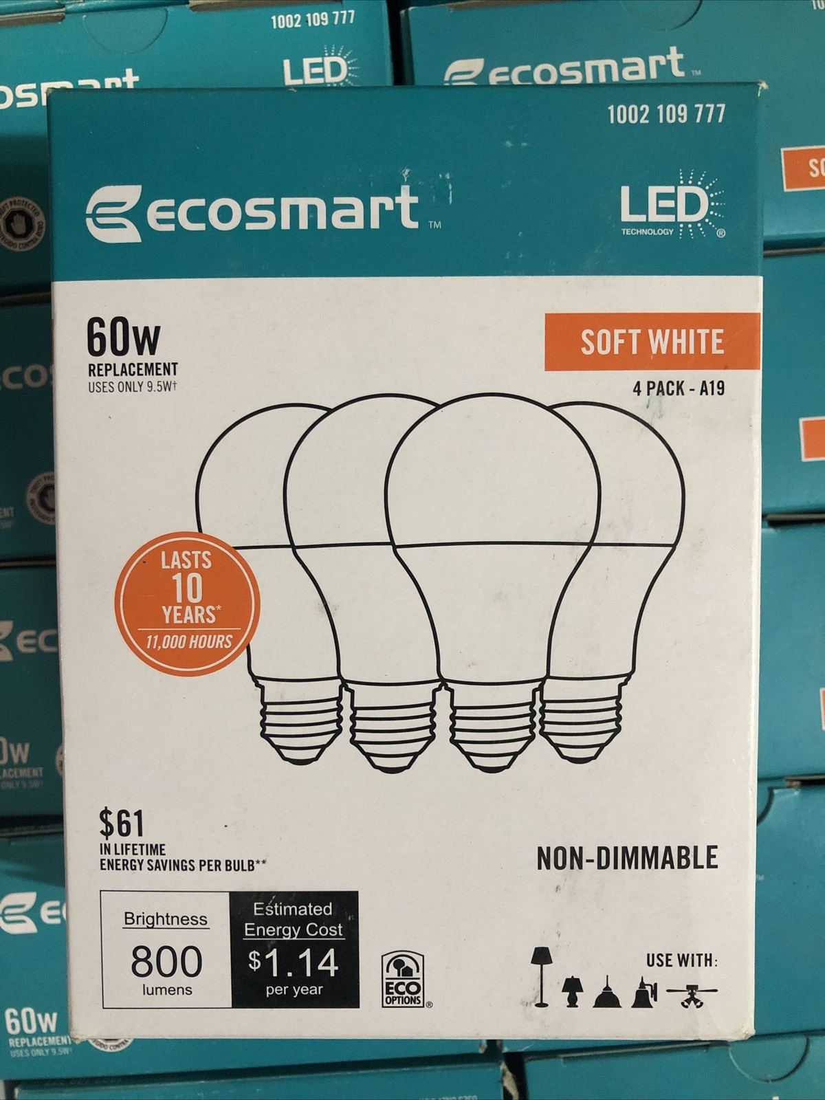 LED 9.5w A19 Bulb Replace equivalent 60w Incandescent / 4-Pack gallery