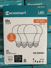 LED 9.5w A19 Bulb Replace equivalent 60w Incandescent / 4-Pack
