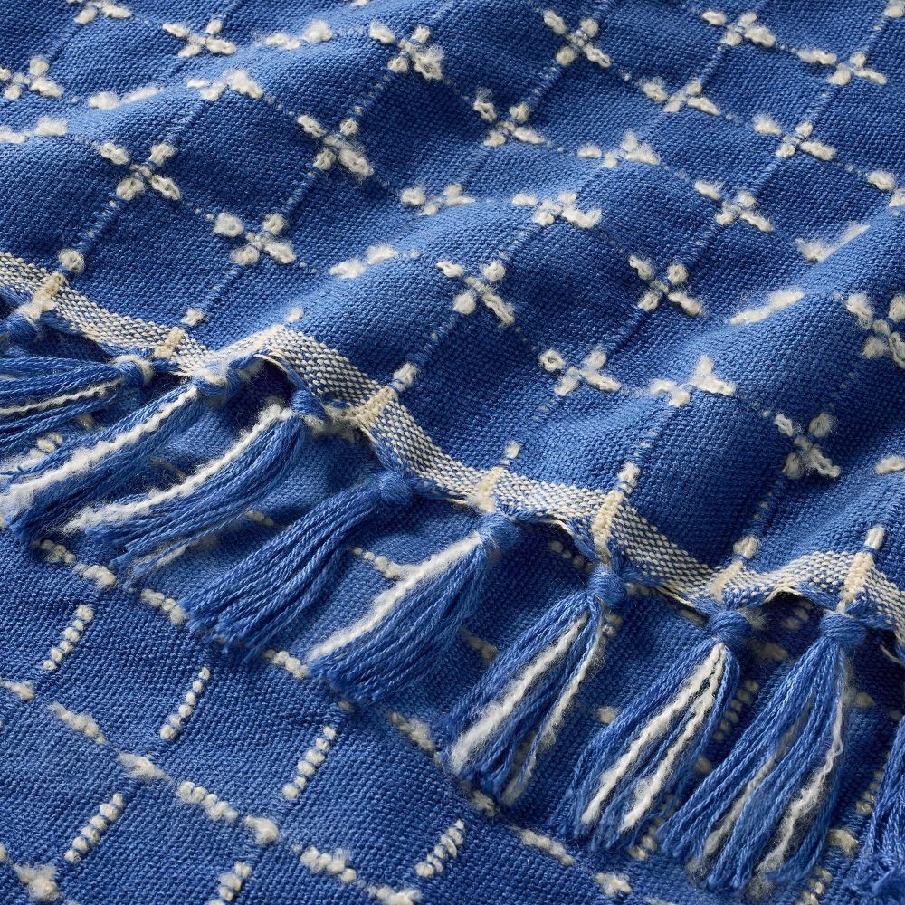Patterned Throw Blanket Light Blue - Hearth & Hand with Magnolia gallery