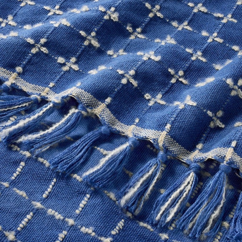 Patterned Throw Blanket Light Blue - Hearth & Hand with Magnolia gallery