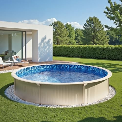8-ft Round Above Ground Pool Liner, Overlap Pool Liners, Standard Gauge Vinyl, 4 gallery