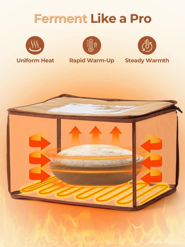 FOHERE Bread Proofing Box, 32-113°F Temp Control & 48H Timer, Folding Dough P... gallery
