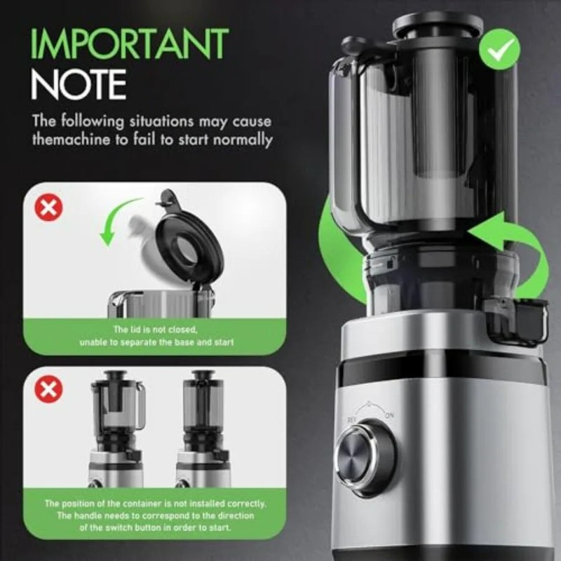 Cold Press Masticating Juicer Machine 350W Whole Fruit Slow Juicer Extractor gallery