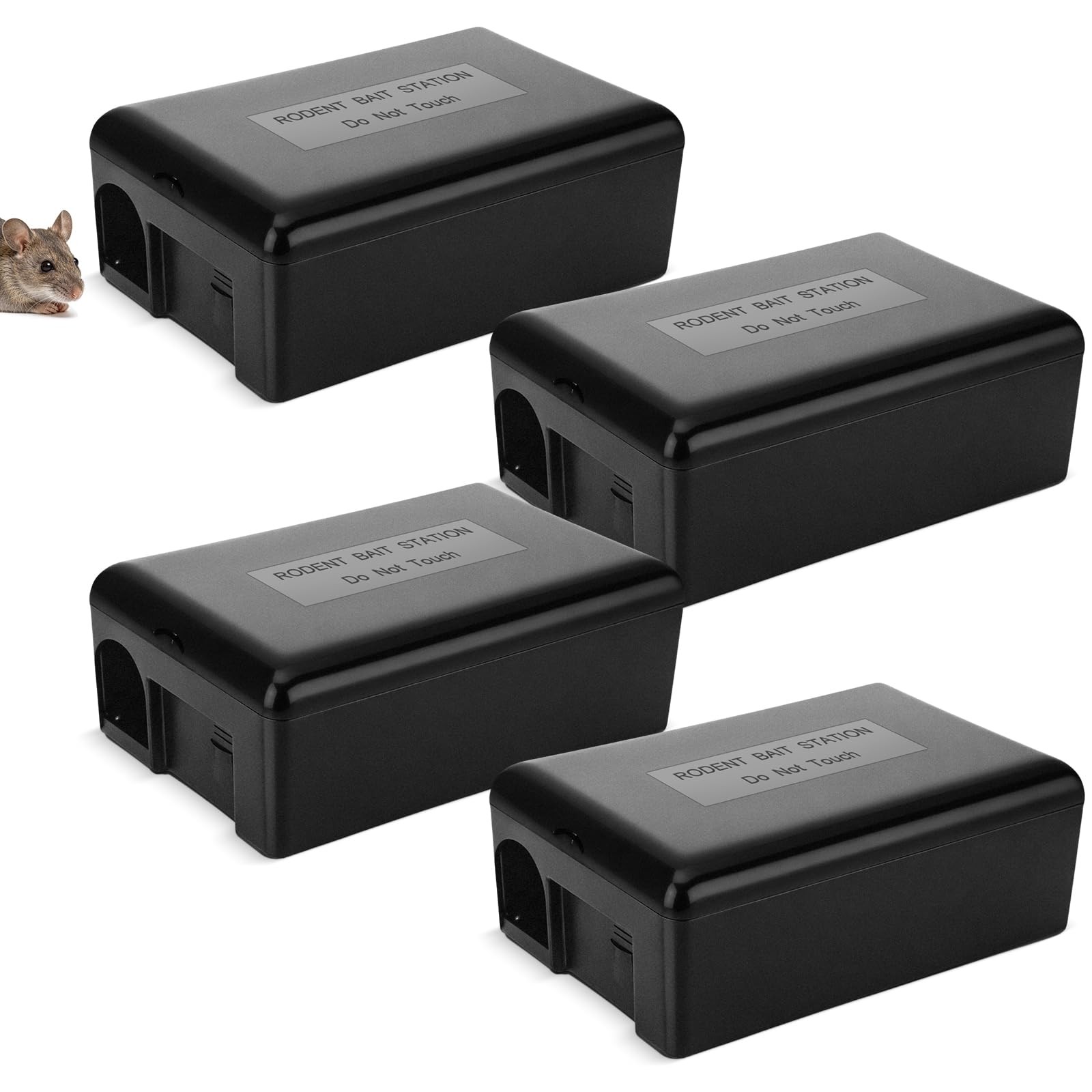 4 Pack Rat Bait Station with Key, Heavy Duty Lockable Mouse Bait Station Tamp... gallery