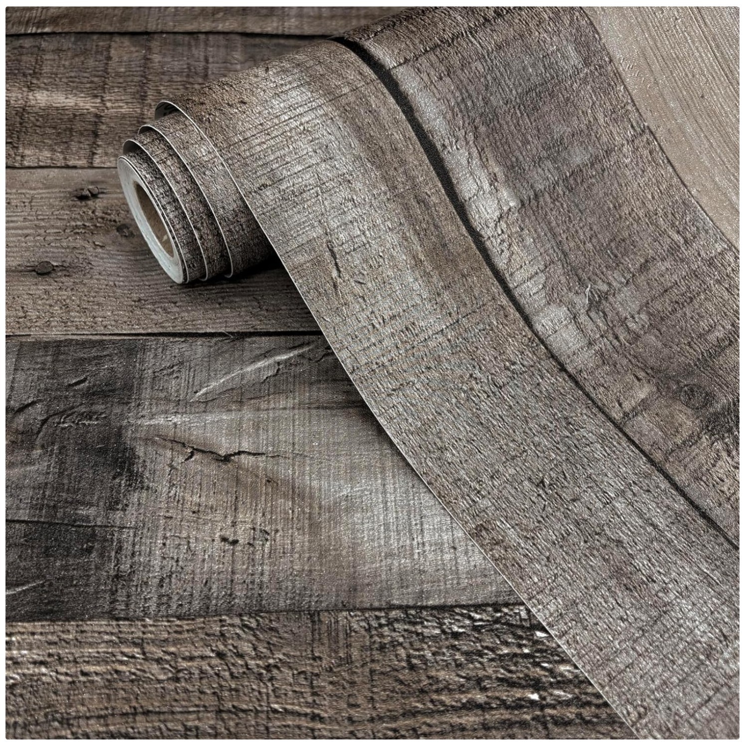 Easy Install Gray Shiplap Peel and Stick Wallpaper - 17.7”x120” for Rustic Charm gallery