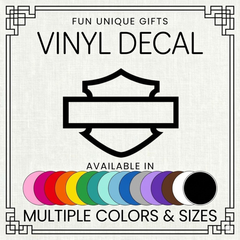 Harley Shield Vinyl Decal Sticker -Multiple Colors & Sizes- SHIPS FREE! gallery