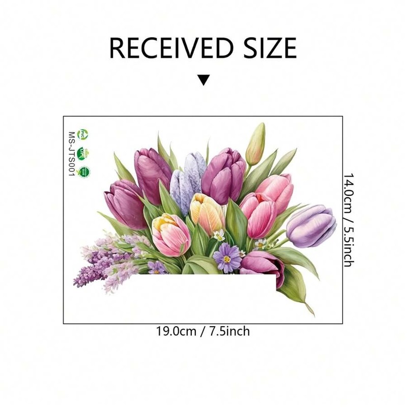 4 Pcs Wall Decals Creative Tulip Switch Removable Flower Switch Leaf Stickers gallery