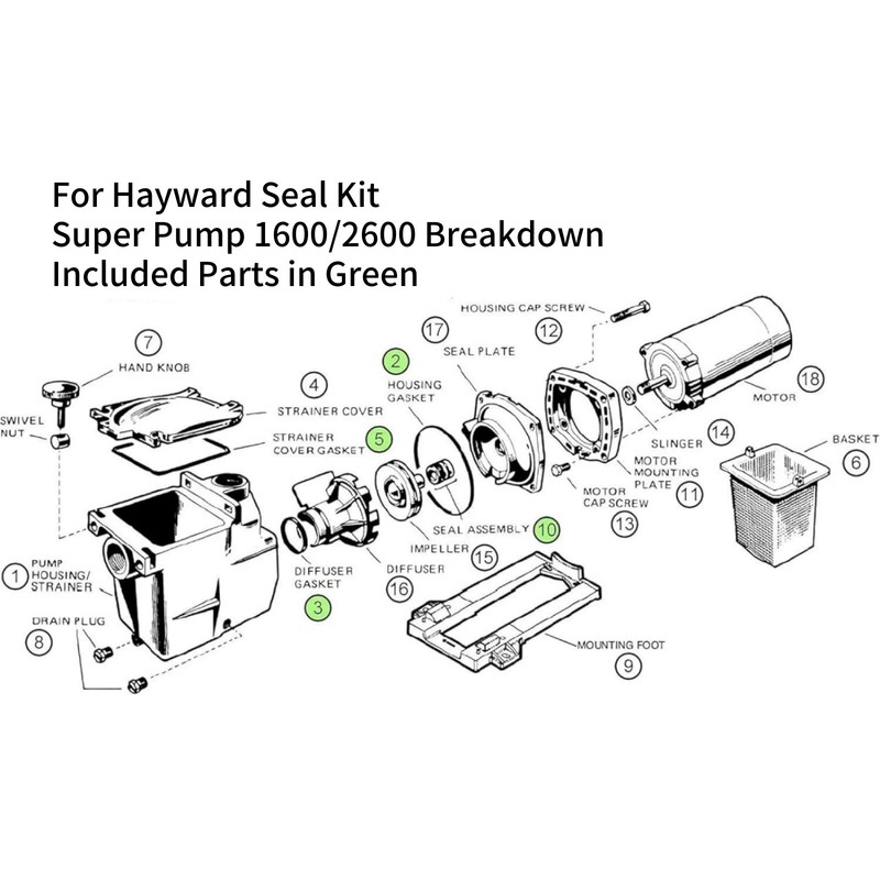 1* Super Pump Seal Replacement Kit For Hayward SP2600 SP1600 Super Pump gallery