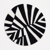 Handmade Black White Round Tufted Rug 25x25 Abstract Modern Accent Area Rug gallery