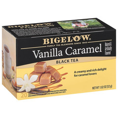 Vanilla Caramel Black Teabags Box, Caffeinated, 20 Count, Pack of 6