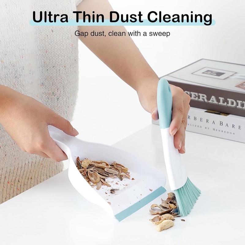 Mini Dustpan and Brush Set 2 Pack, Small Broom and Dustpan Set Dust Pan gallery