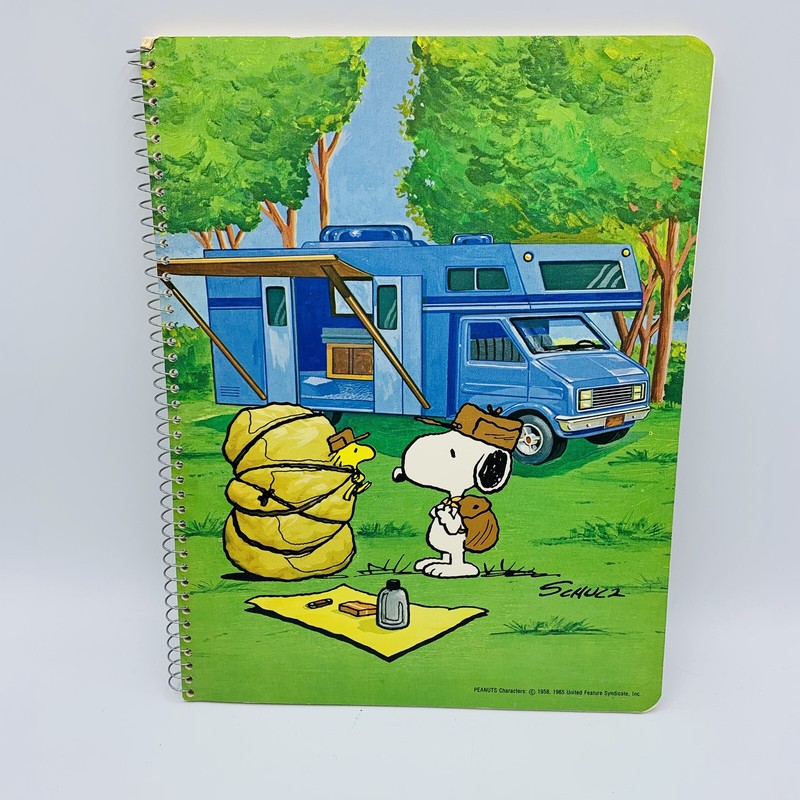 5 Snoopy Peanuts Spiral Bound Notebooks Unused Vtg Rare 80s Butterfly Originals gallery