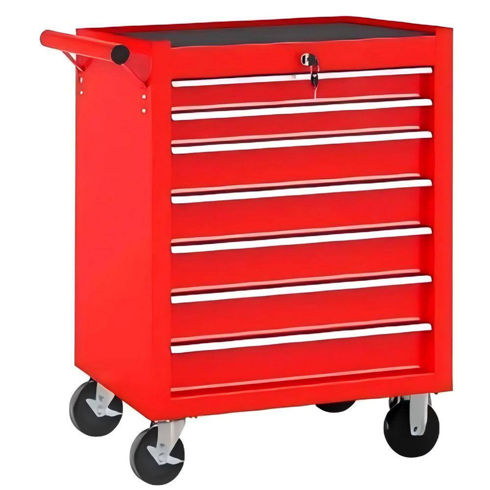 13 In. W 7 Drawer Rolling Tool Storage Carts with Lock, Detachable Top Tool Box gallery