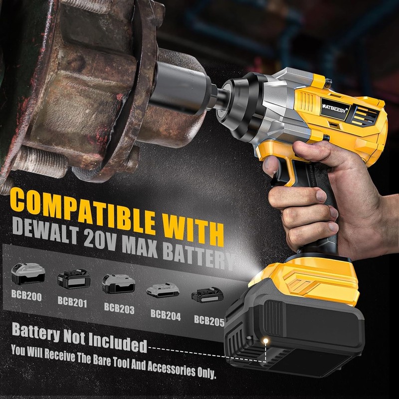 Impact Wrench Compatible with Dewalt 20V MAX Battery: 1/2 Inch Hog Ring Impact D gallery