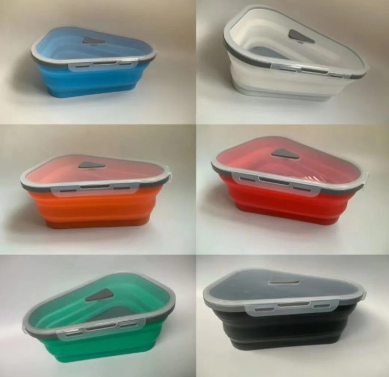 Pizza Storage Container Box Foldable Triangular Reusable Pack Container Multiuse gallery