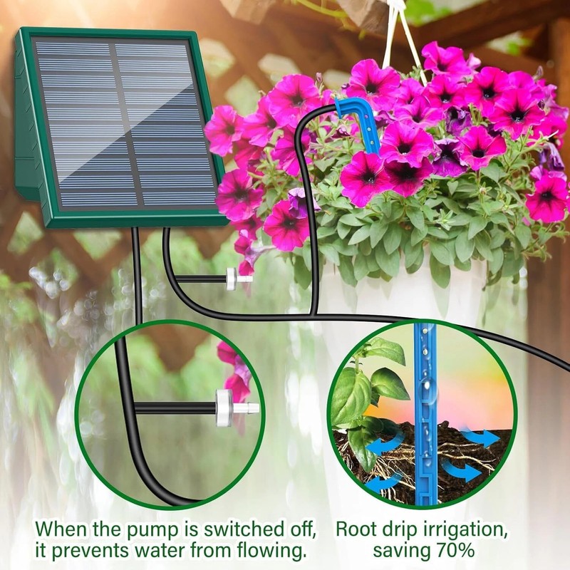 Watering Programmes Solar Irrigation System 300 with 10M Hose and 10 Drip Tips gallery