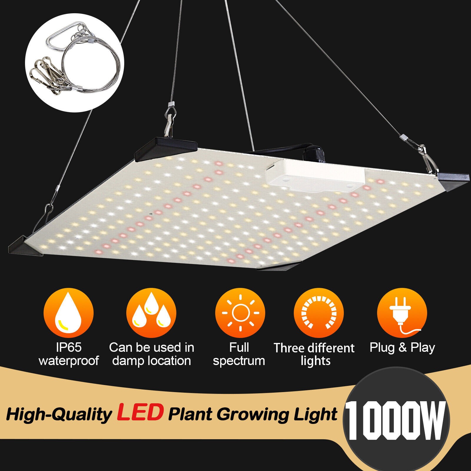 Grow Light Full Spectrum LED Indoor Plant Growth 4x4 Coverage Area Growing Lamp gallery