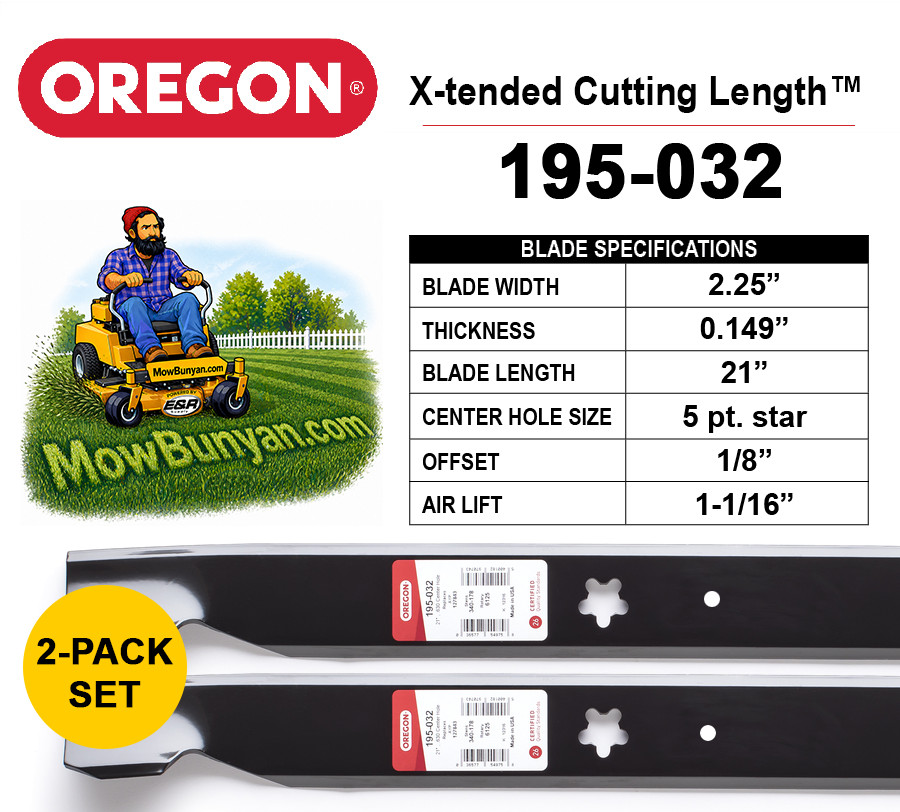 42" Cut High-Lift Mulching Mower Blades for Murray, Oregon 195-032 (2) gallery