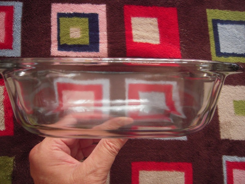 NOS VTG ANCHOR HOCKING 2 QUART SQUARE CLEAR GLASS BAKEWARE 8"L X 8"W X 2-1/4"D gallery