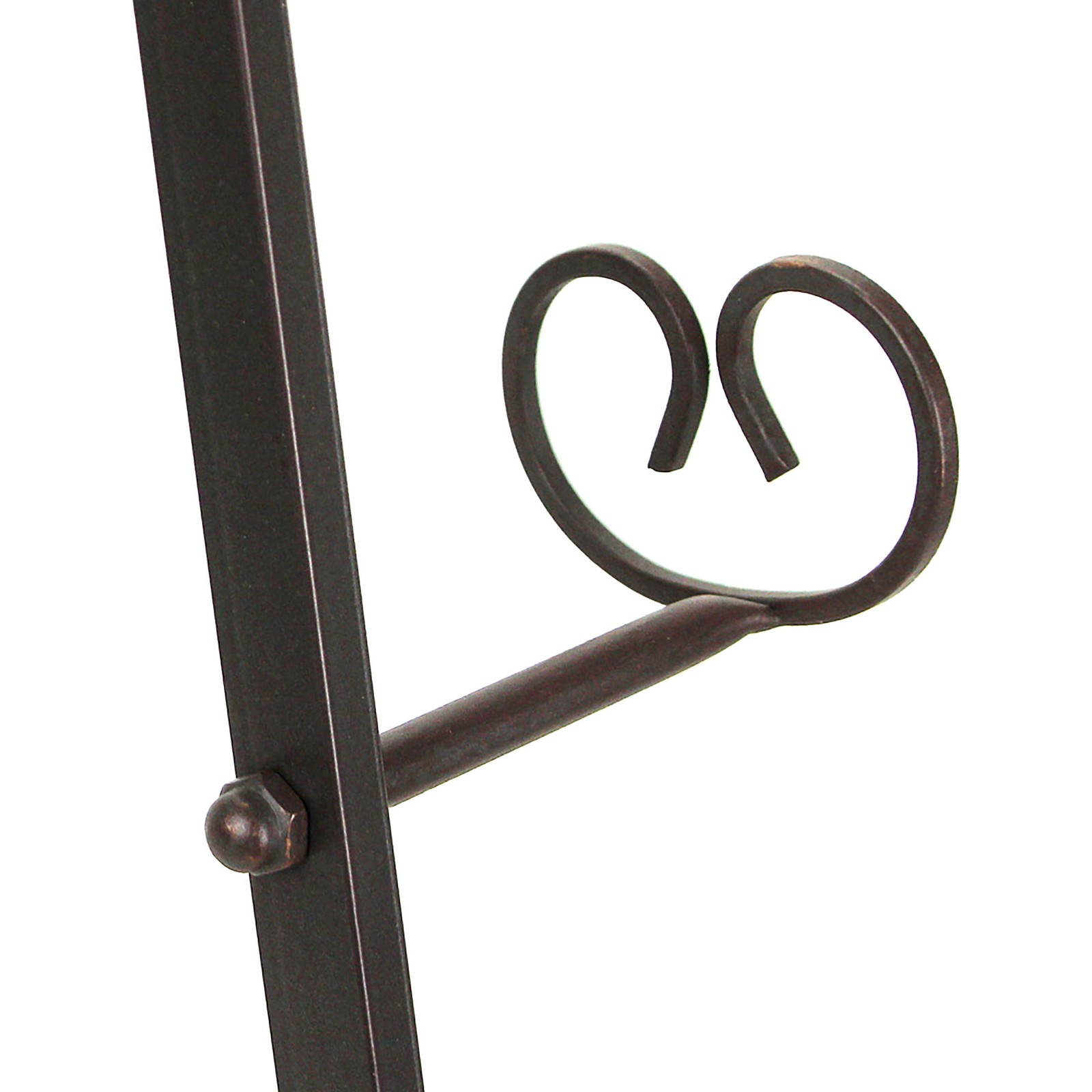 Set of 2 Large Bronze Finish Scroll Top Wrought Iron Art Easel — 50 Inches High gallery