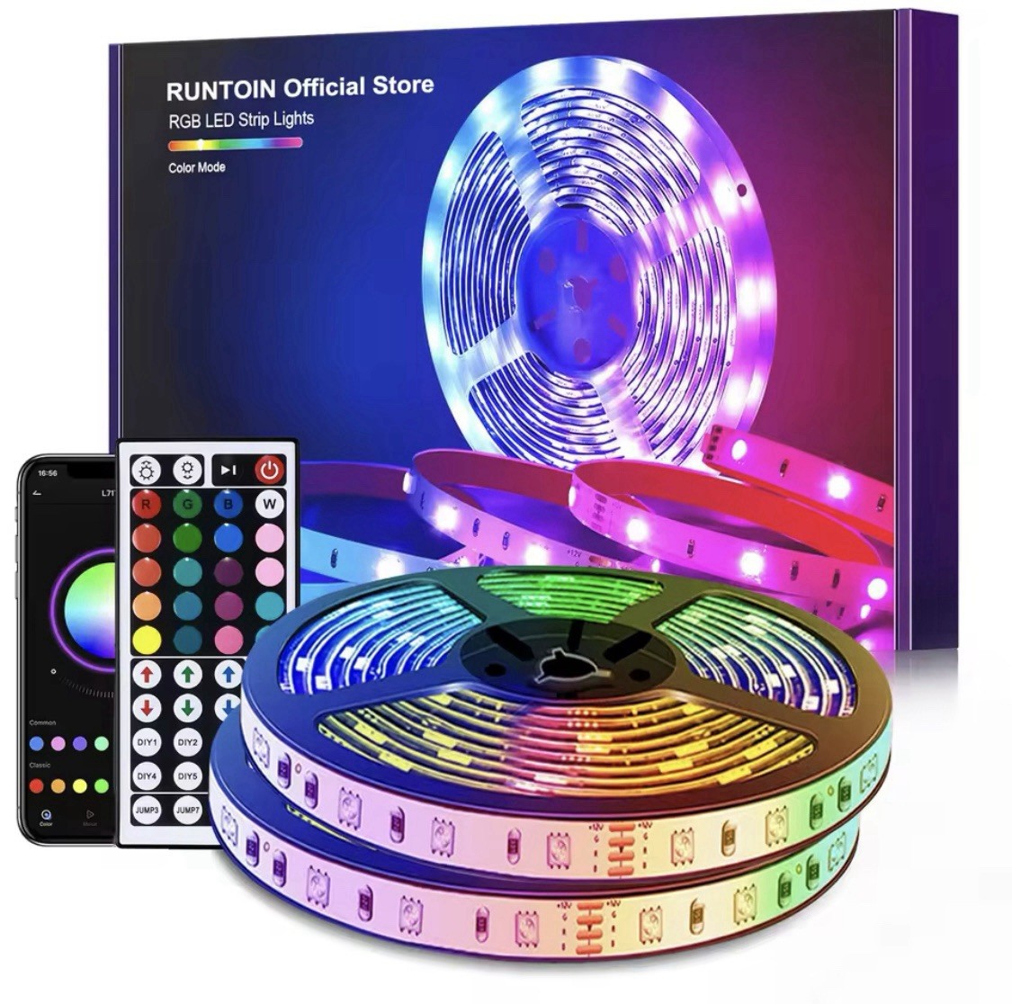 10M/15M Waterproof Bluetooth LED RGB Strip Lights - Flexible Self-Adhesive lamp gallery