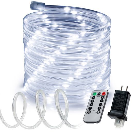 Cool White 8-Mode LED Outdoor Waterproof Rope Light 10' 20' 25' 50' 100' 150' ft gallery