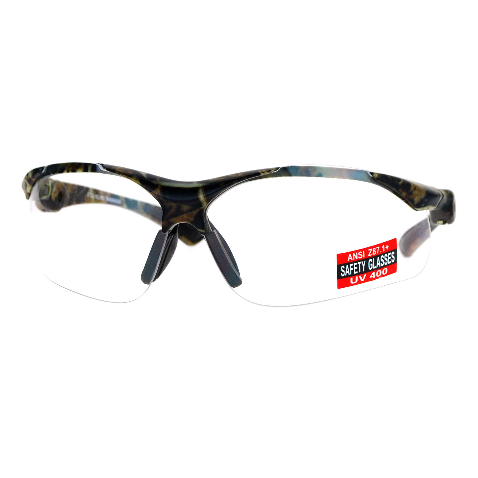 Clear Lens Protective Safety Glasses UV400 ANSI Z87.1+ Up Down Temple gallery