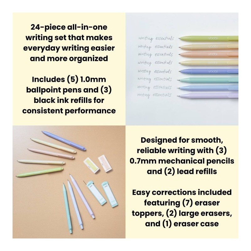 Evolve 24pc Writing Set with Ballpoint Pens and Mechanical Pencils gallery