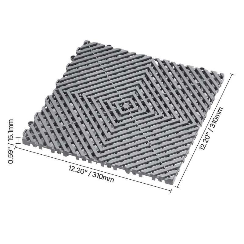 24PCS Interlocking Garage Floor Tiles Modular Mat 12" x 12" Drainage Deck Tile gallery