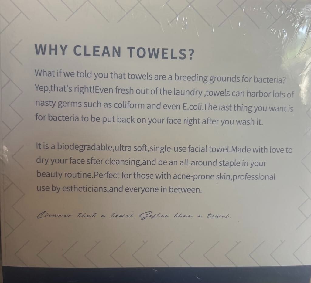Disposable Face Towels, 100% BIODEGRADABLE, 50 COUNT gallery