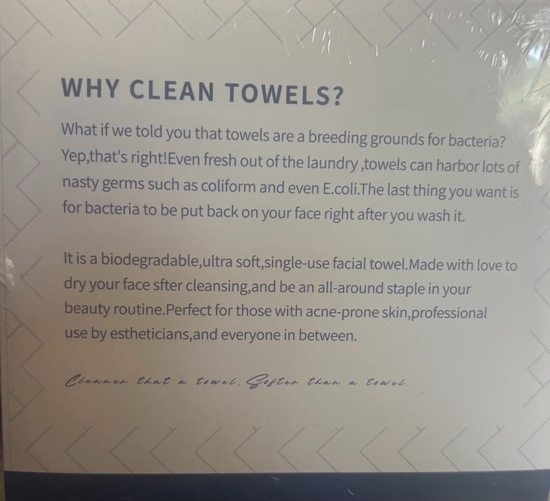 Disposable Face Towels, 100% BIODEGRADABLE, 50 COUNT gallery