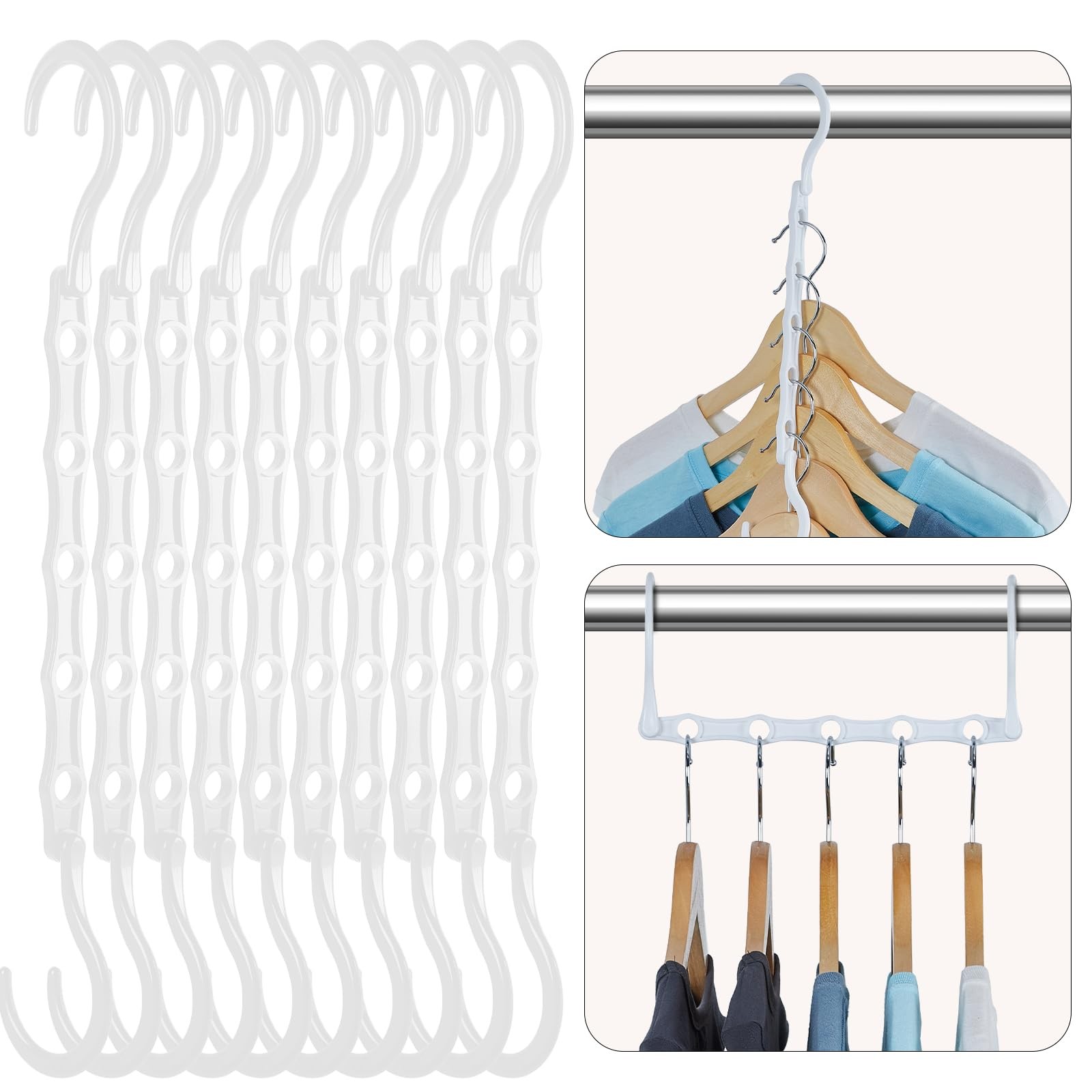 HOUSE DAY White Magic Space Saving Hangers, Premium Smart Hanger Hooks, Sturdy gallery