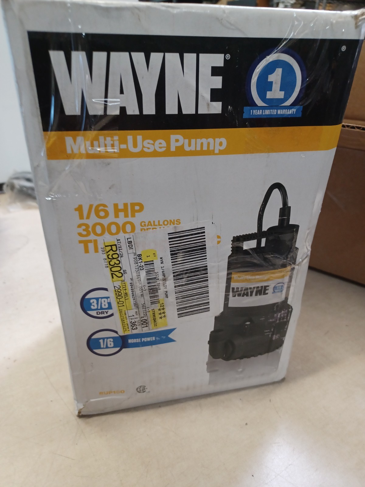 Wayne 1/6 Submersible Continuous-Duty Utility Pump RUP160 Wayne 3000GPH gallery