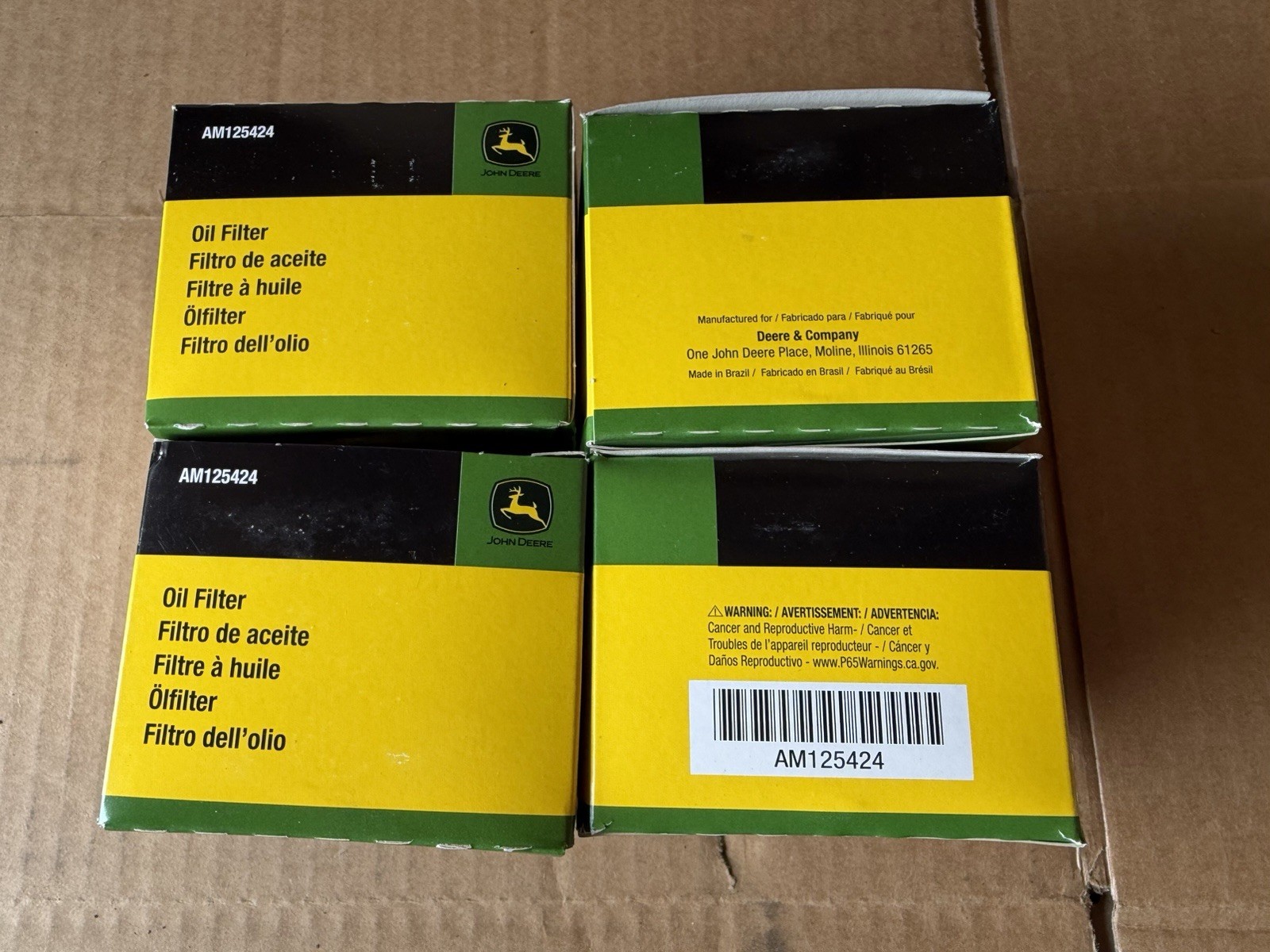 John Deere OEM Engine Oil Filter - AM125424 - 4 Pack gallery