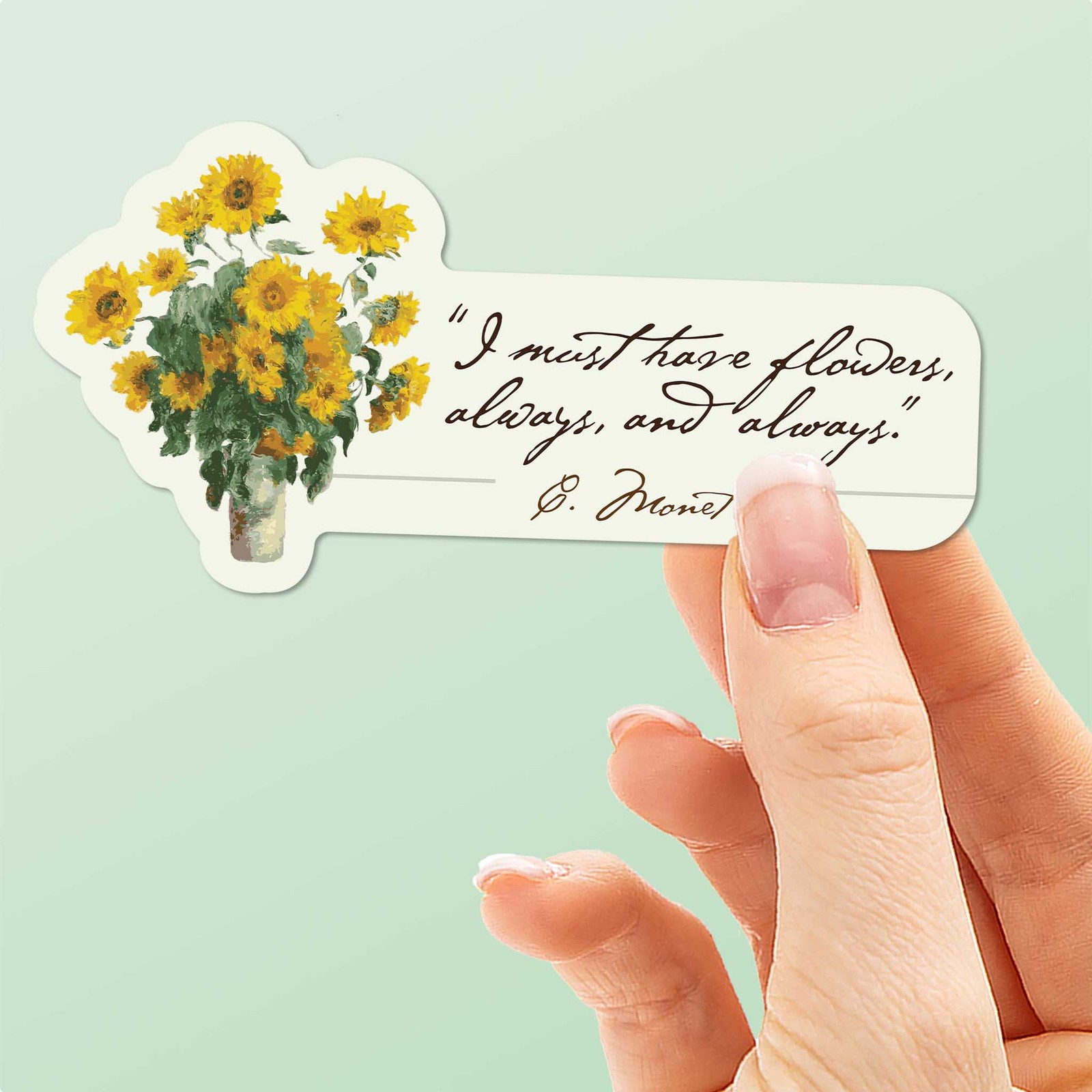 Monet Flowers Quote Sticker gallery