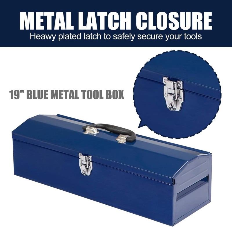 NEW Portable 19" Metal Tool Box Storage Tray Bin Workshop Tool Parts Organizer gallery