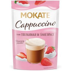 Mokate instant coffee Cappuccino STRAWBERRY & CREAM flavor-110g/3.9 oz FREE SHIP