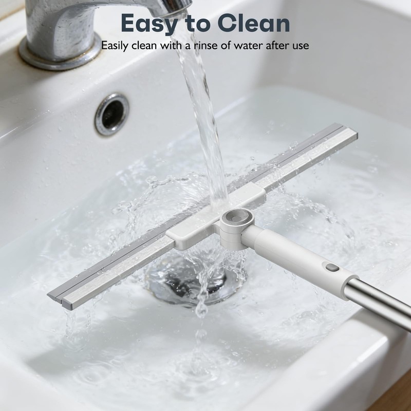 52in Adjustable Floor Squeegee with 180° Rotating Head Long Handle for Tiles gallery