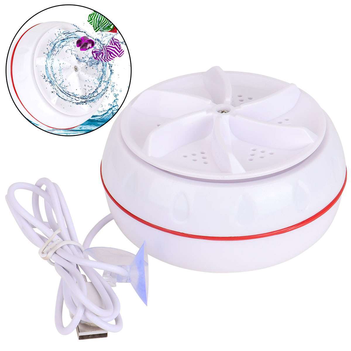 USB Mini Washing Machine Portable Ultrasonic Turbine Laundry Washer Travel Home gallery