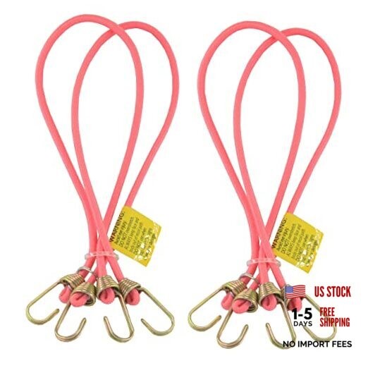 Marcobrothers Multipurpose Mini Bungee Cord with Steel Hook 14 inch X 4 Pink gallery