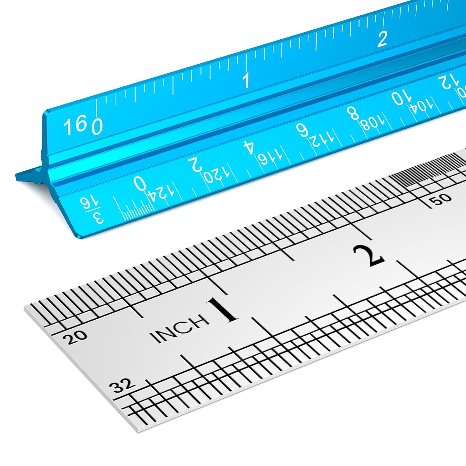 2 Pcs Architectural Scale Ruler 12 Inch, Aluminum Architect Ruler & Metal Ruler gallery