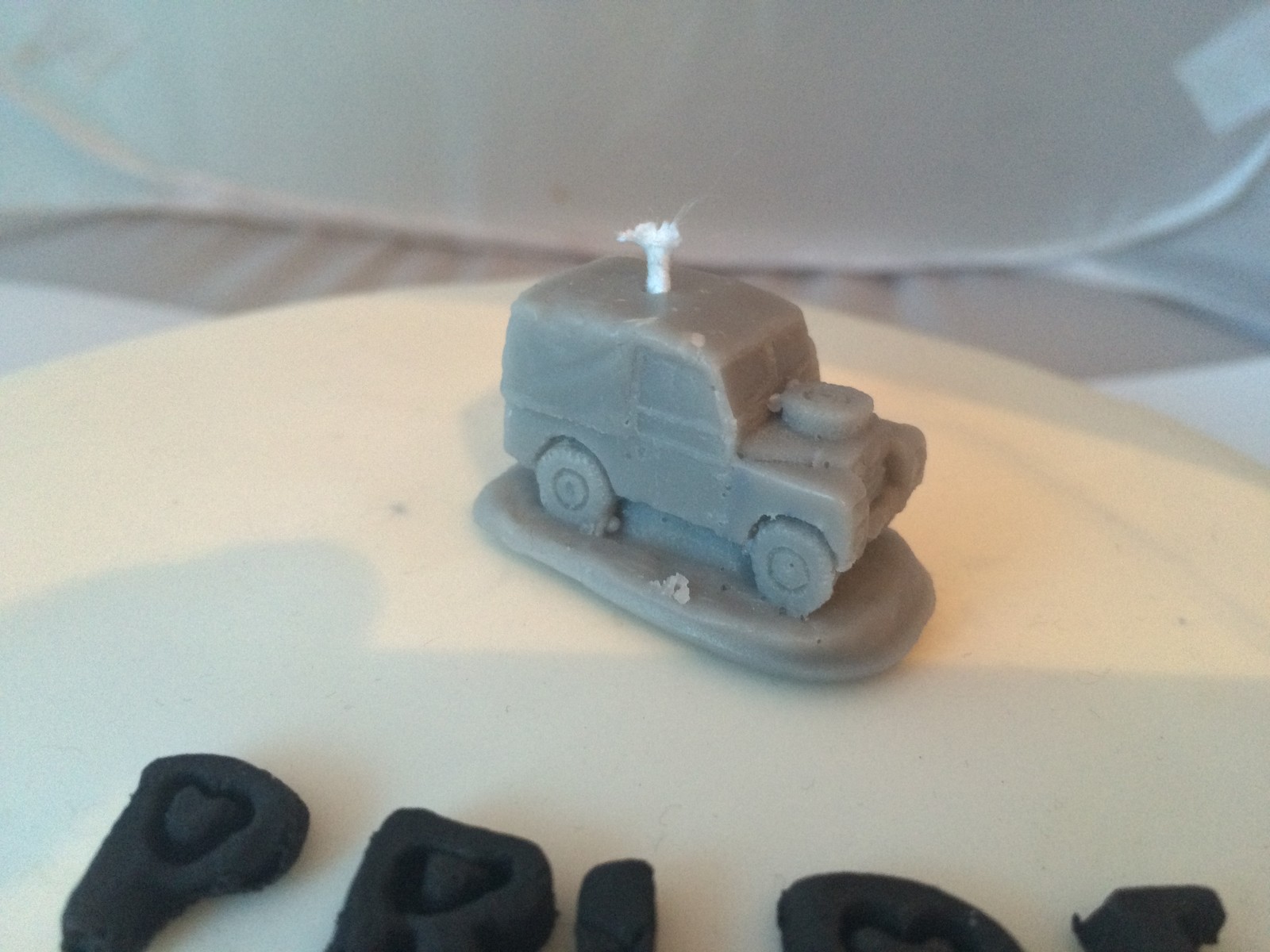 4X4 Series 1 ref112 candle cake toppers in GREY birthday,annervisery etc gallery