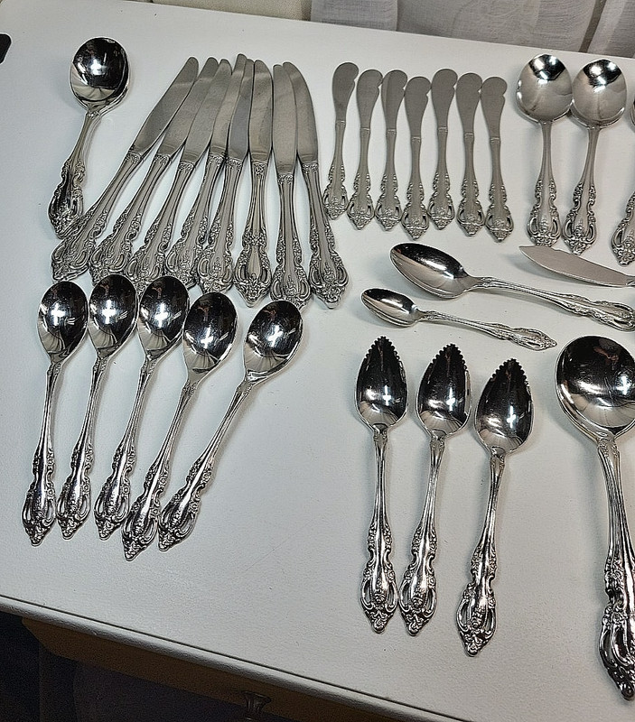 Oneida Community BRAHMS Stainless Flatware Mixed Lot 50 Pieces Knives, Spoons++ gallery