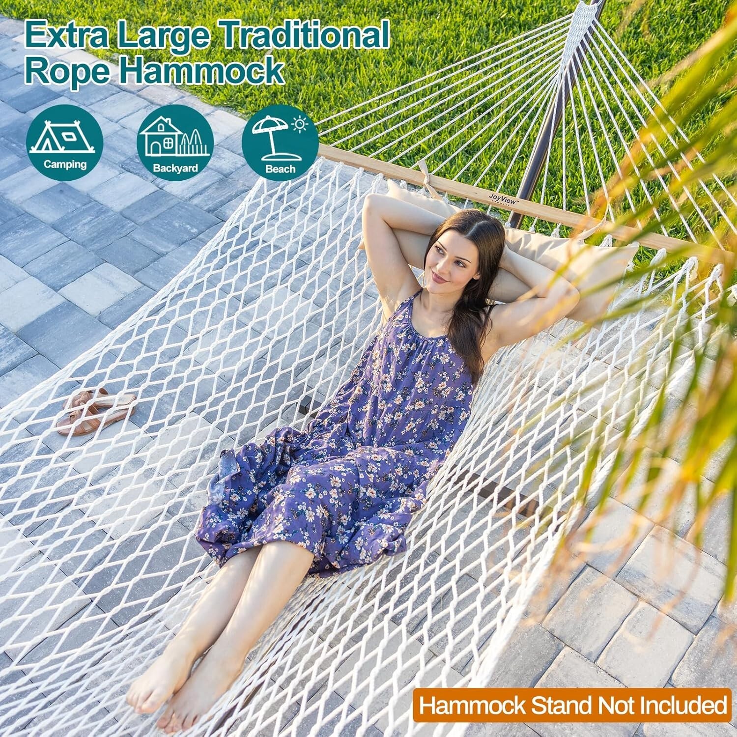 Traditional Rope Double Hammock - Hand Woven Cotton Hammock gallery