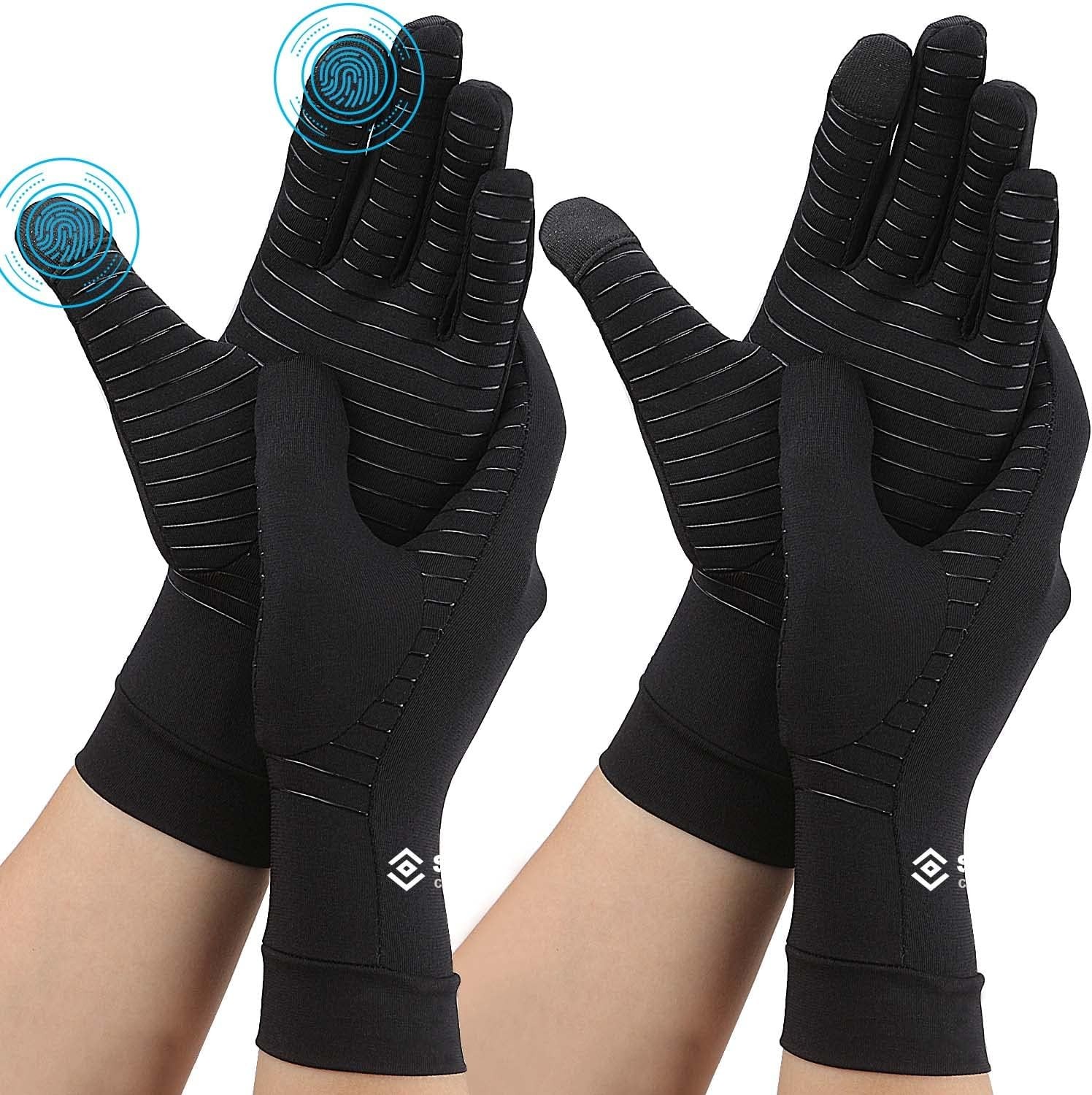 2 Pairs Compression Full Finger Arthritis Gloves, Copper Glove with Touch Screen gallery