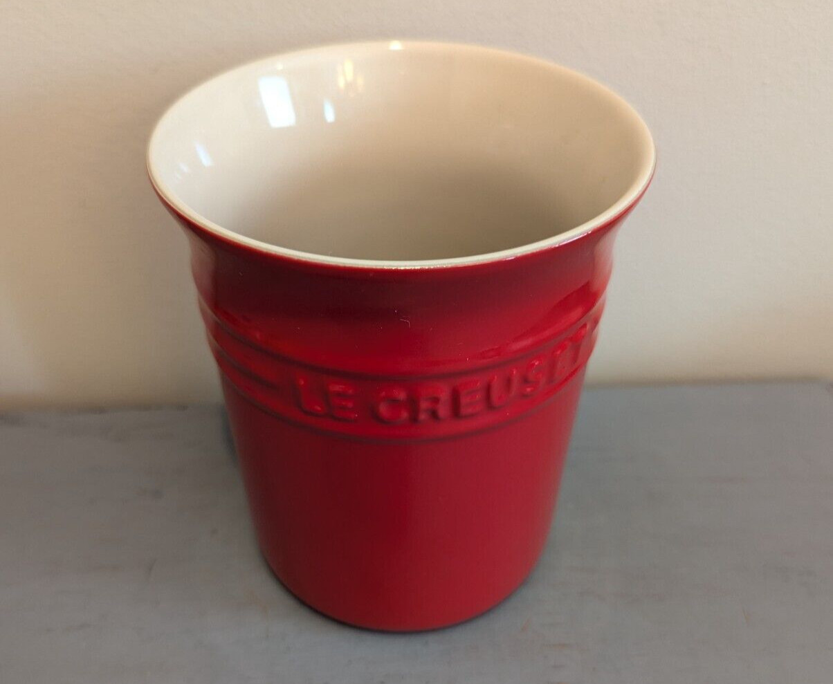 Le Creuset Stoneware 6in Kitchen Tool Utensil Crock Jar Red 17-26 gallery