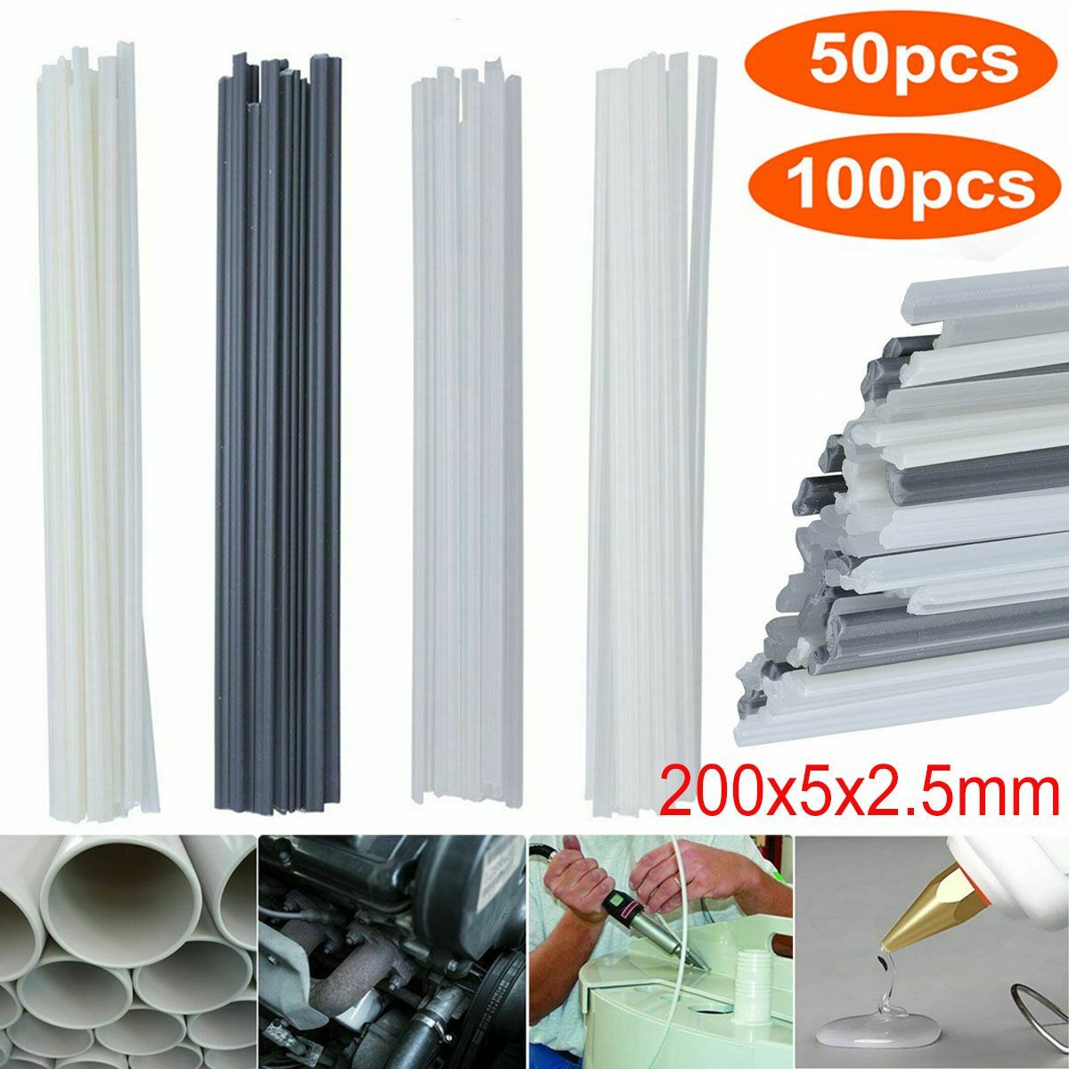 50/100PCS Plastic Welding Rods ABS/PP/PVC/PE Welding Sticks Strips Welder gallery